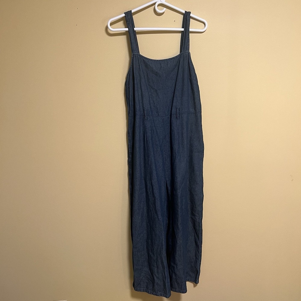 American Eagle Women's Jumpsuit Size 10 Dark Blue Denim NWT Boho Wide Leg